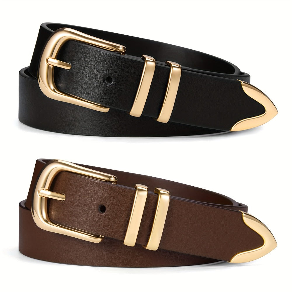 Women's Belt - 2-Pack 's Set Multi-Color Combination Versatile Waist for Dresses Pants - product detail view 3