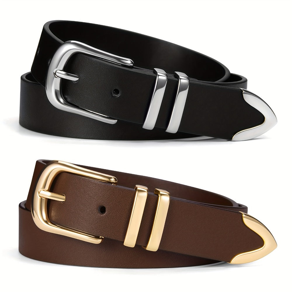 Women's Belt - 2-Pack 's Set Multi-Color Combination Versatile Waist for Dresses Pants - product detail view 11
