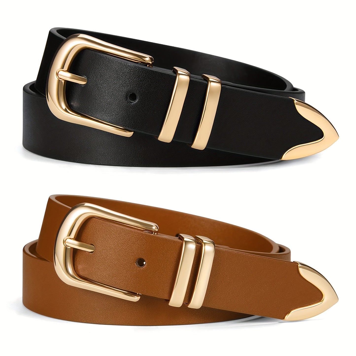 Women's Belt - 2-Pack 's Set Multi-Color Combination Versatile Waist for Dresses Pants - product detail view 25