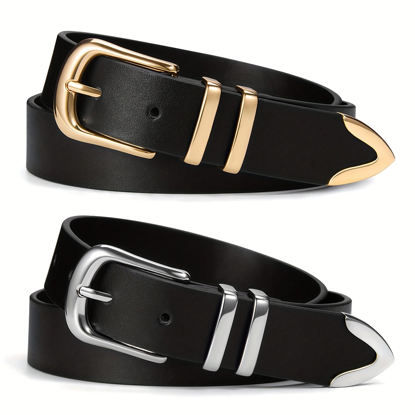 Women's Belt - 2-Pack 's Set Multi-Color Combination Versatile Waist for Dresses Pants - product detail view 41