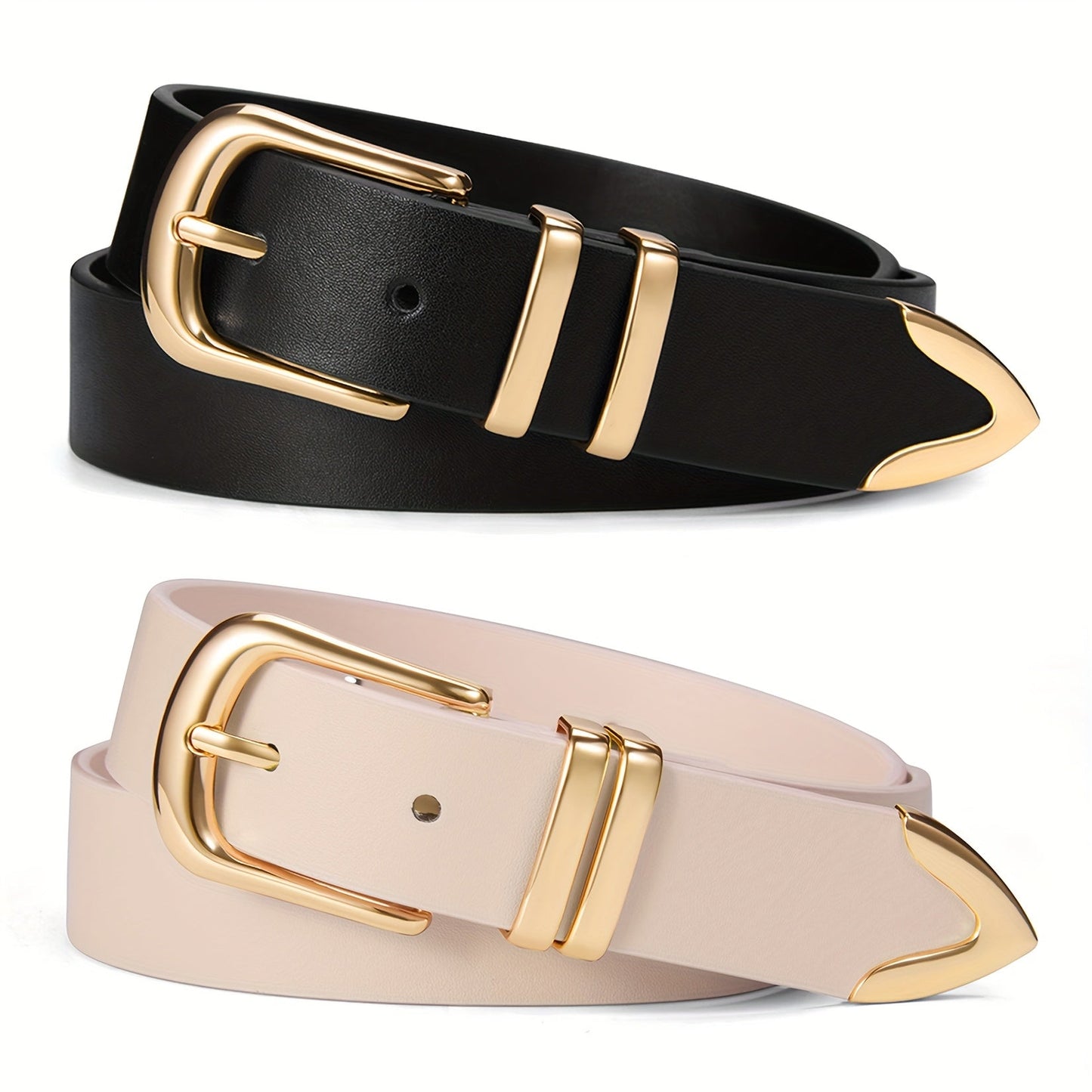 Women's Belt - 2-Pack 's Set Multi-Color Combination Versatile Waist for Dresses Pants - product detail view 42
