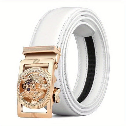 Men's Belt - Automatic Buckle Unisex Metal Clasp No Hole Adjustable Slide Ratchet Waist - product detail view 11
