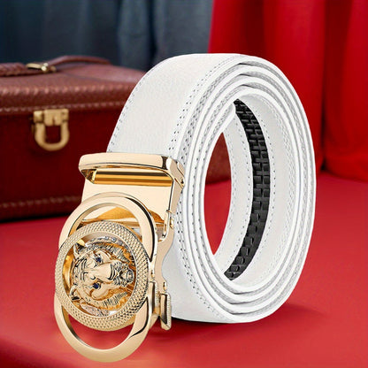 Men's Belt - Automatic Buckle Unisex Metal Clasp No Hole Adjustable Slide Ratchet Waist - product detail view 22
