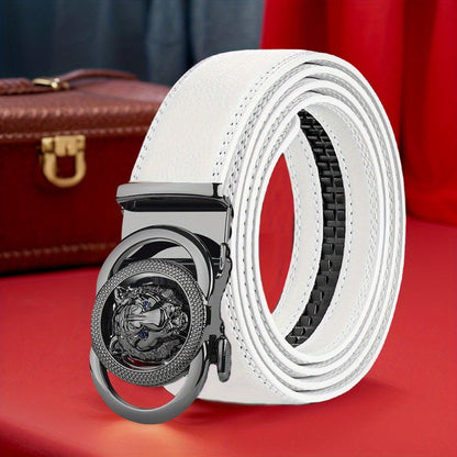 Men's Belt - Automatic Buckle Unisex Metal Clasp No Hole Adjustable Slide Ratchet Waist - product detail view 27