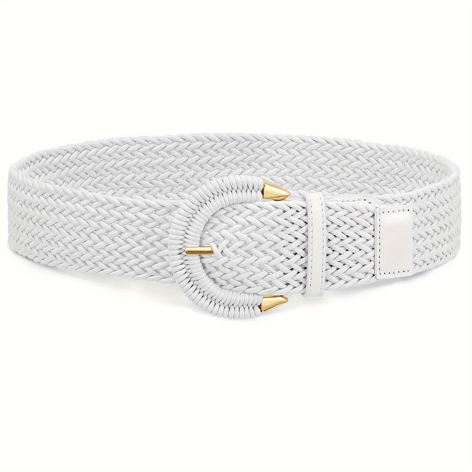 Women's Belt - Braided Rattan Wide for - Woven Waist with Half-Circle Buckle for Summer - product detail view 18