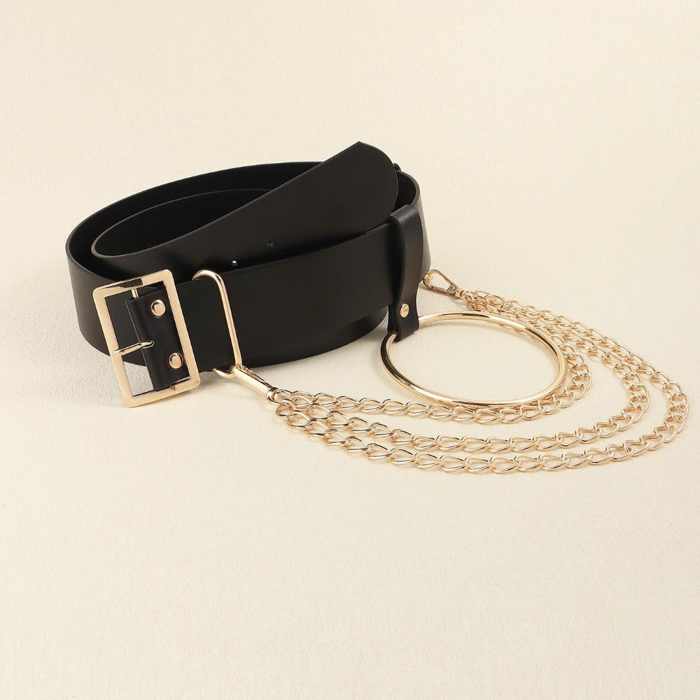 Women's Belt - Chain Harness for Street Punk Circle Chain Decor Stainless Steel Buckle - product detail view 7
