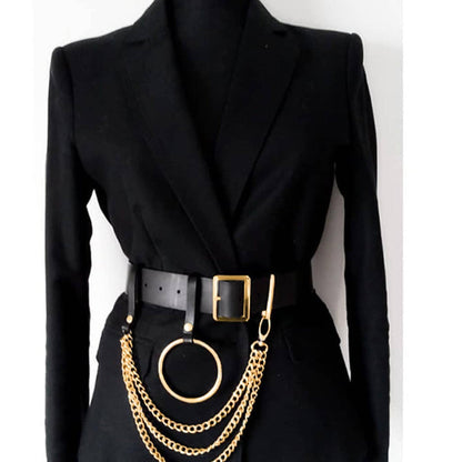 Women's Belt - Chain Harness for Street Punk Circle Chain Decor Stainless Steel Buckle - product detail view 9