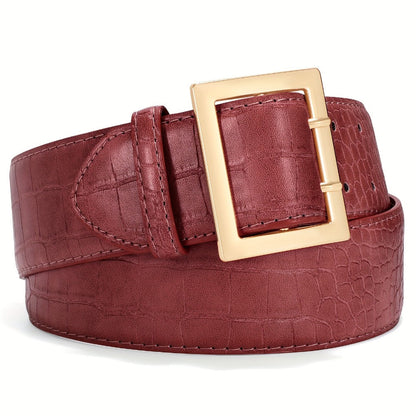 Women's Belt - Crocodile Pattern Wide for - Fashion Textured Waist for Jeans Dress Pants - product detail view 9