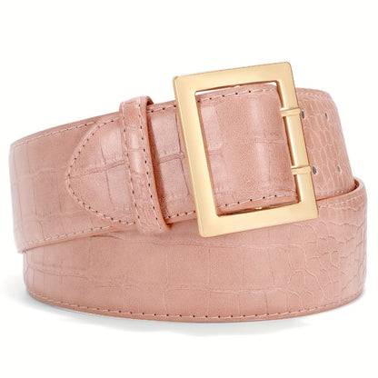 Women's Belt - Crocodile Pattern Wide for - Fashion Textured Waist for Jeans Dress Pants - product detail view 11