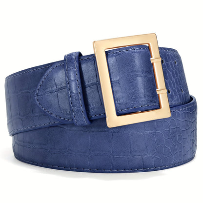 Women's Belt - Crocodile Pattern Wide for - Fashion Textured Waist for Jeans Dress Pants - product detail view 17