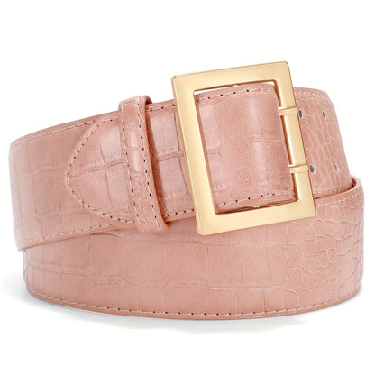 Women's Belt - Crocodile Pattern Wide for - Fashion Textured Waist for Jeans Dress Pants - product detail view 25