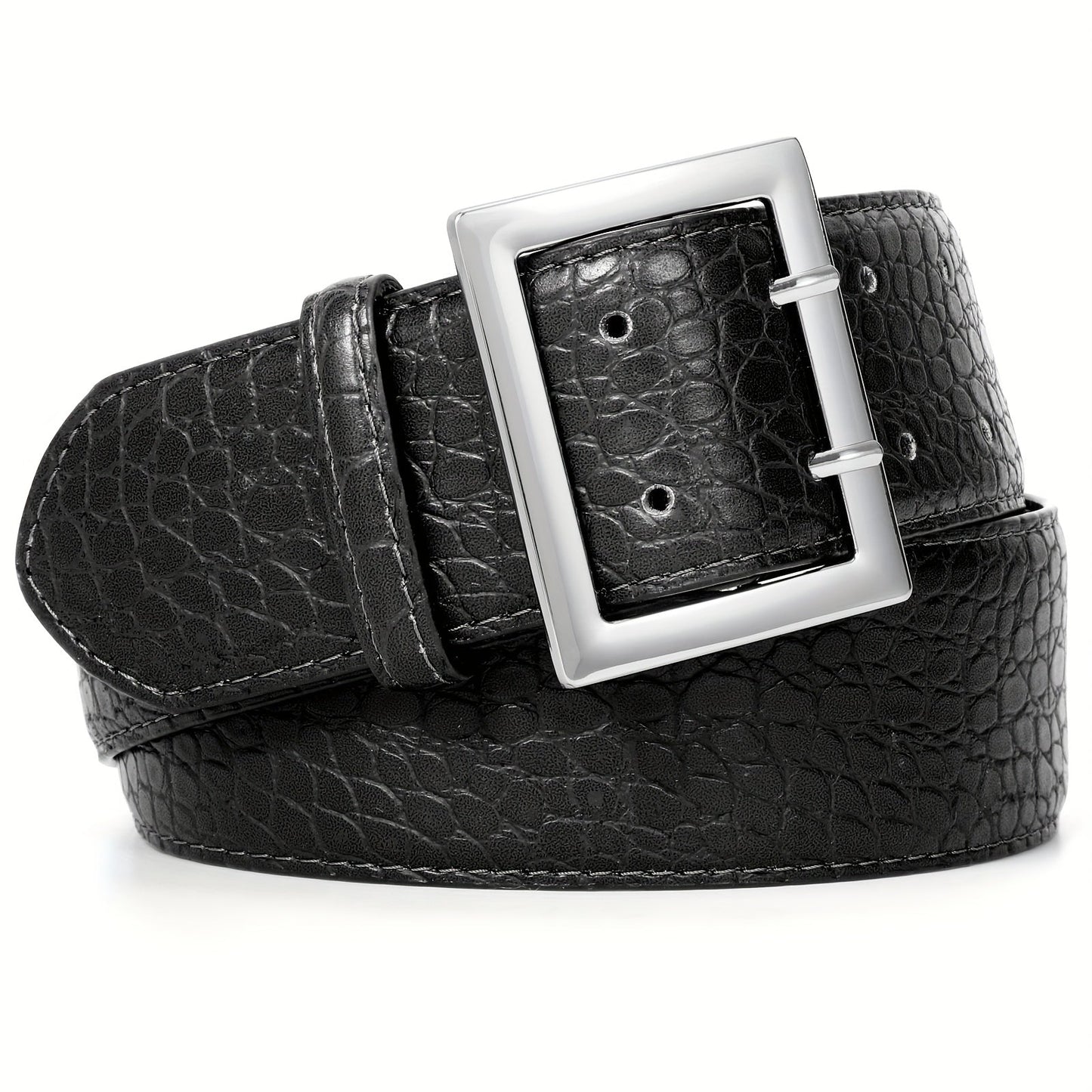 Women's Belt - Crocodile Pattern Wide for - Fashion Textured Waist for Jeans Dress Pants - product detail view 26