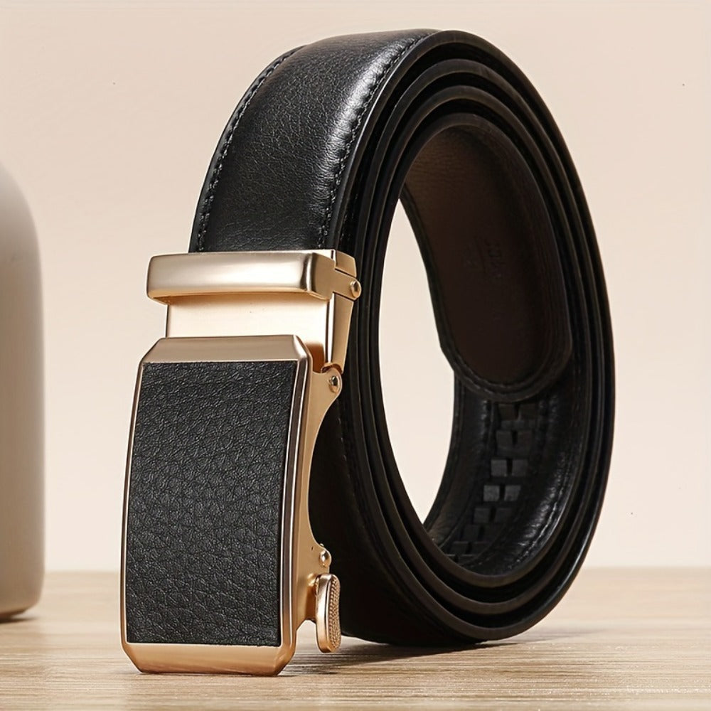 Men's Belt - Faux Leather for with Automatic Buckle 9 Colors, Adjustable up to 49.2" - product detail view 7