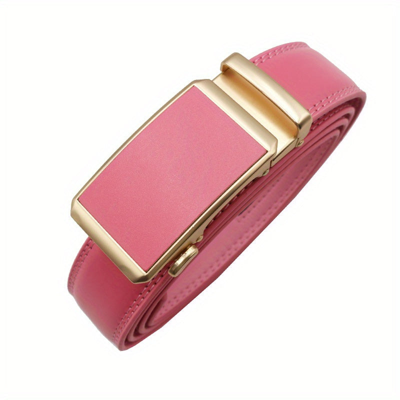 Men's Belt - Faux Leather for with Automatic Buckle 9 Colors, Adjustable up to 49.2" - product detail view 16
