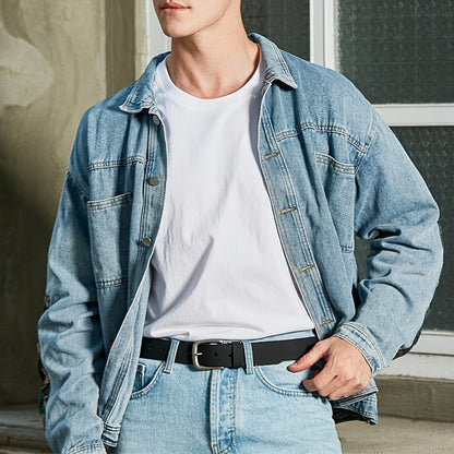 Men's Belt - Genuine Leather for Handmade Full Grain Casual Everyday Jeans Stainless - product detail view 9