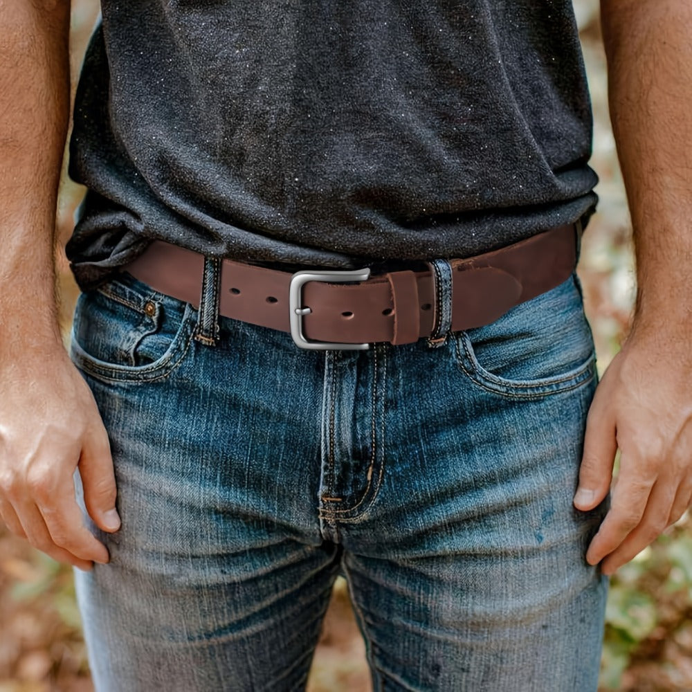 Men's Belt - Genuine Leather for Handmade Full Grain Casual Everyday Jeans Stainless - product detail view 12