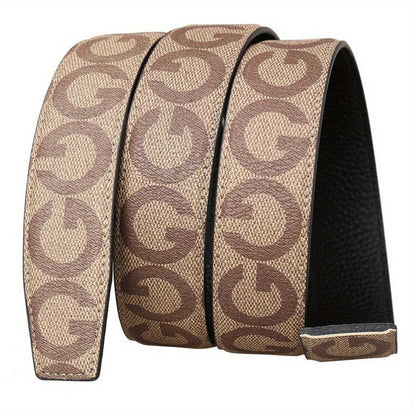 Men's Belt - Leather Unisex Genuine Leather, Letter G Embossed Automatic Alloy Buckle - product detail view 15