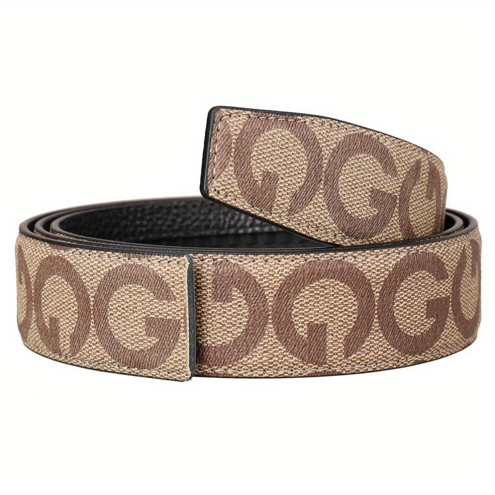 Men's Belt - Leather Unisex Genuine Leather, Letter G Embossed Automatic Alloy Buckle - product detail view 17