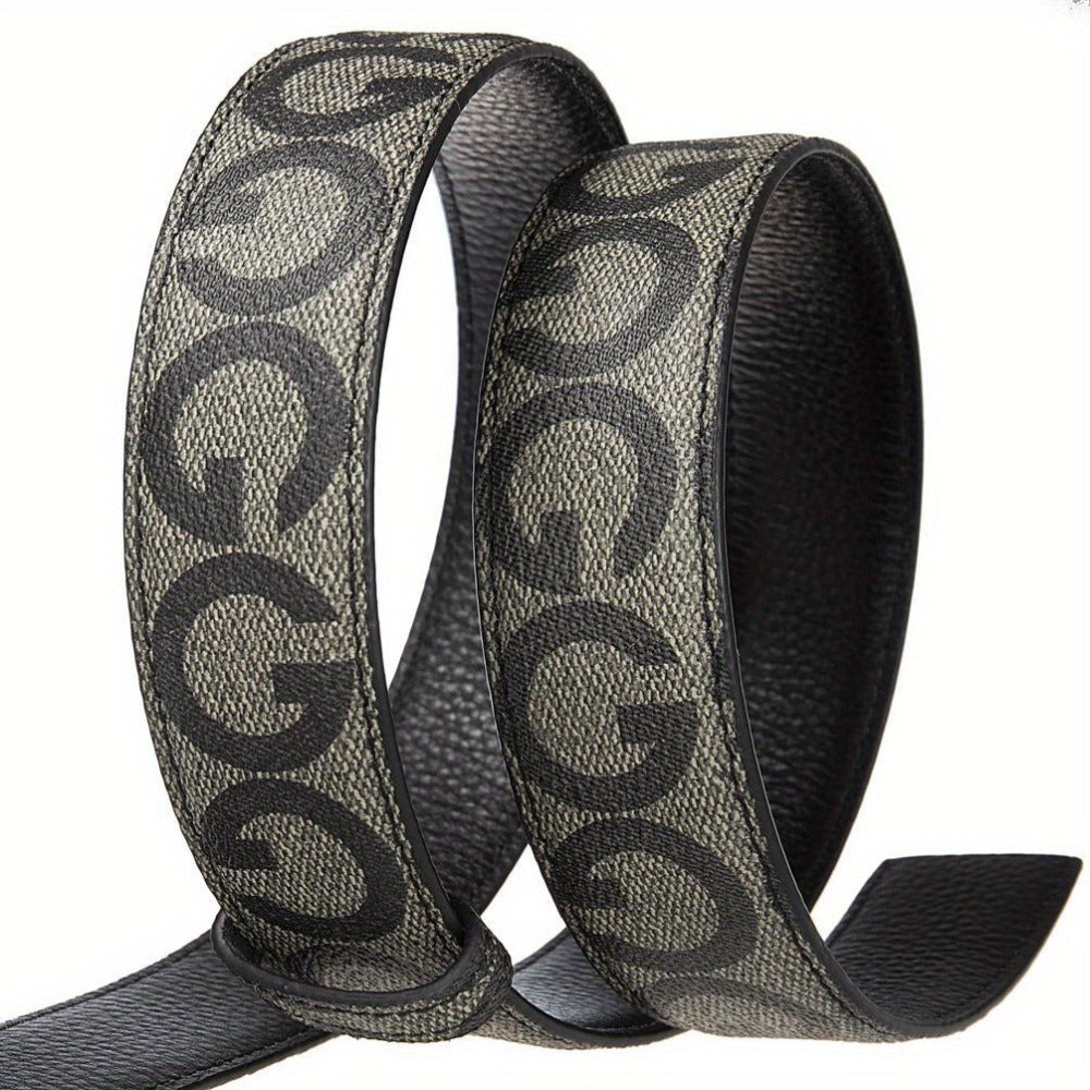 Men's Belt - Leather Unisex Genuine Leather, Letter G Embossed Automatic Alloy Buckle - product detail view 18