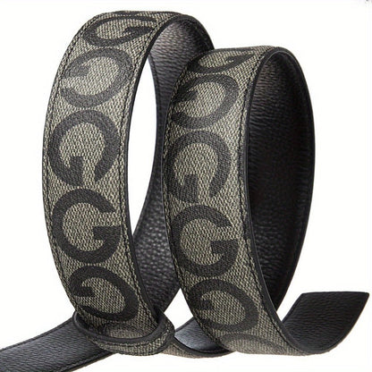 Men's Belt - Leather Unisex Genuine Leather, Letter G Embossed Automatic Alloy Buckle - product detail view 18