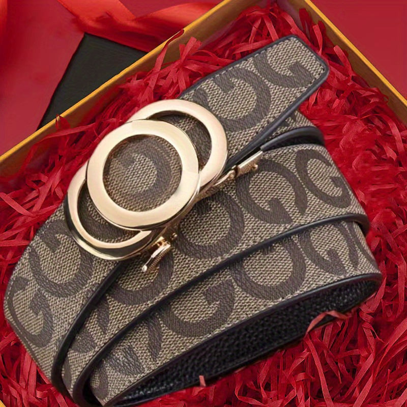 Men's Belt - Leather Unisex Genuine Leather, Letter G Embossed Automatic Alloy Buckle - product detail view 21