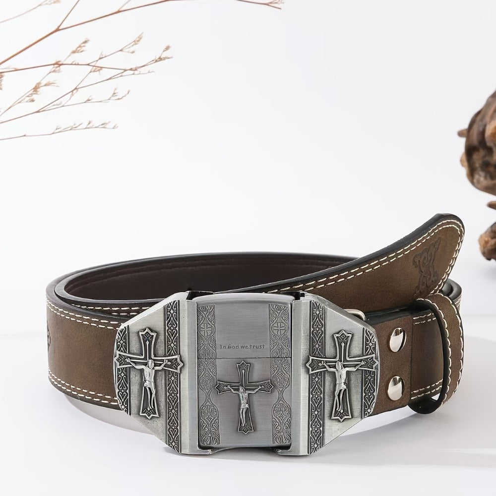 Men's Belt - Lighter for Detachable Western Cowboy Printed with Built-In Lighter - product detail view 4