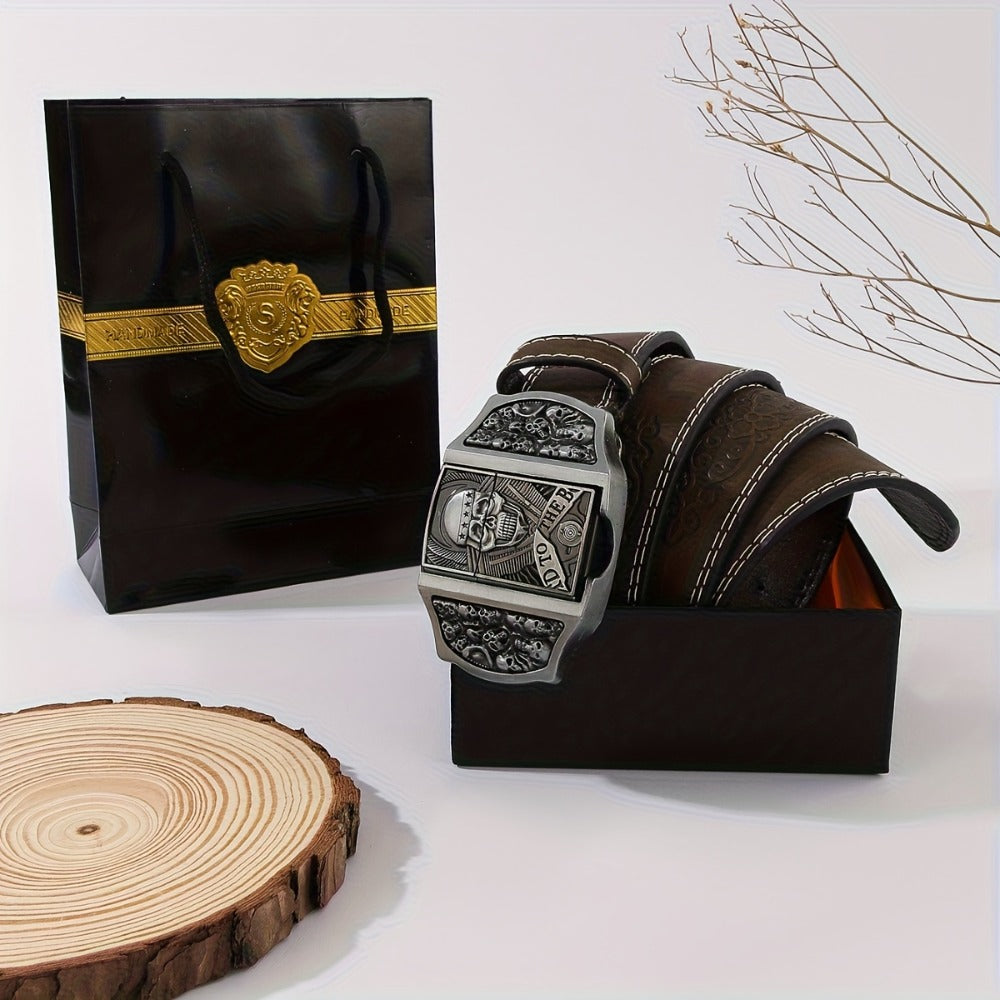 Men's Belt - Lighter for Detachable Western Cowboy Printed with Built-In Lighter - product detail view 7