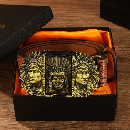 Men's Belt - Lighter for Detachable Western Cowboy Printed with Built-In Lighter - product detail view 8