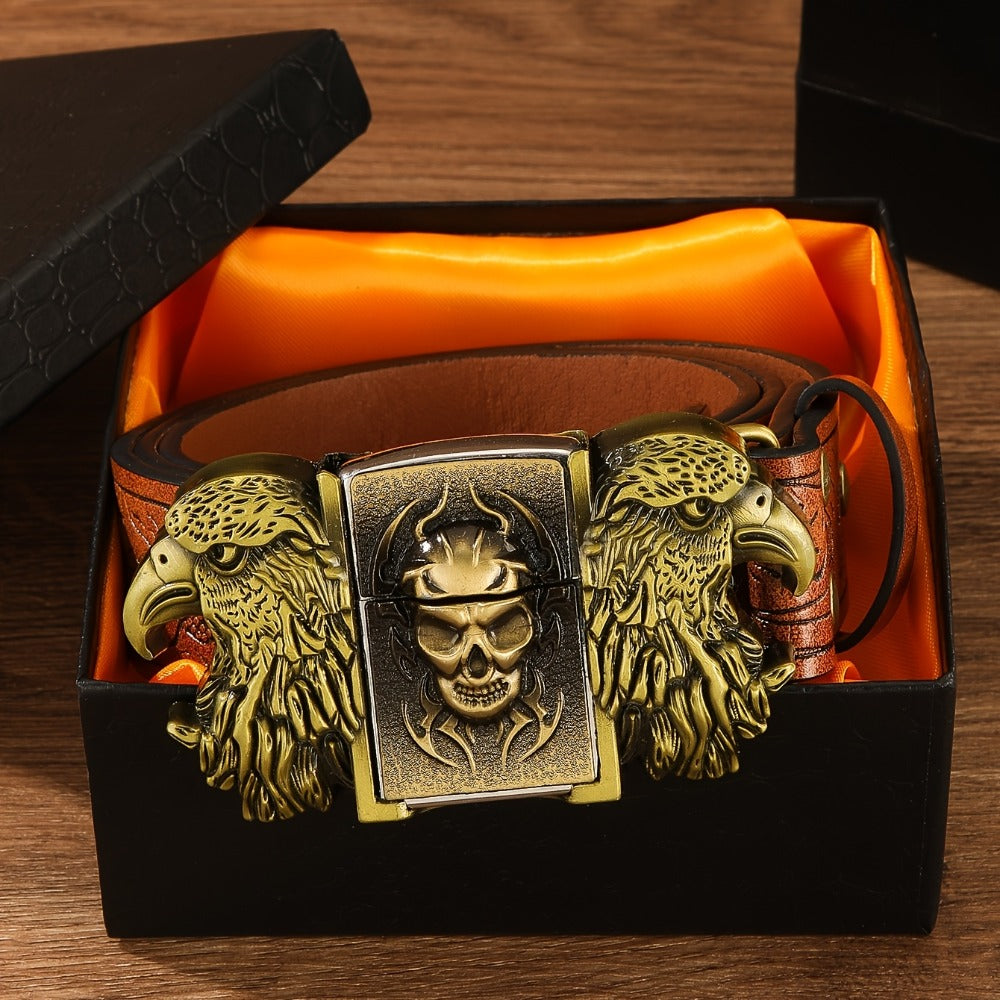 Men's Belt - Lighter for Detachable Western Cowboy Printed with Built-In Lighter - product detail view 11