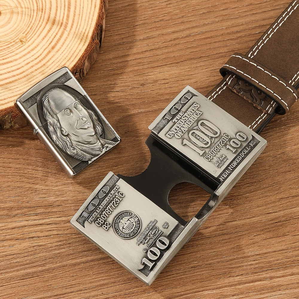 Men's Belt - Lighter for Detachable Western Cowboy Printed with Built-In Lighter - product detail view 14
