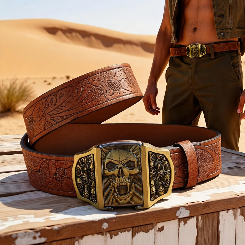 Men's Belt - Lighter for Detachable Western Cowboy Printed with Built-In Lighter - product detail view 18