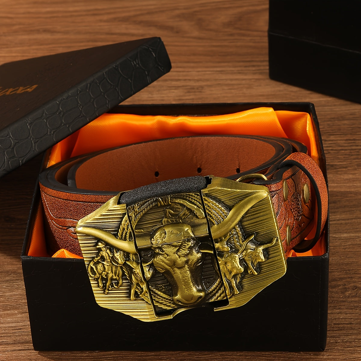 Men's Belt - Lighter for Detachable Western Cowboy Printed with Built-In Lighter - product detail view 25