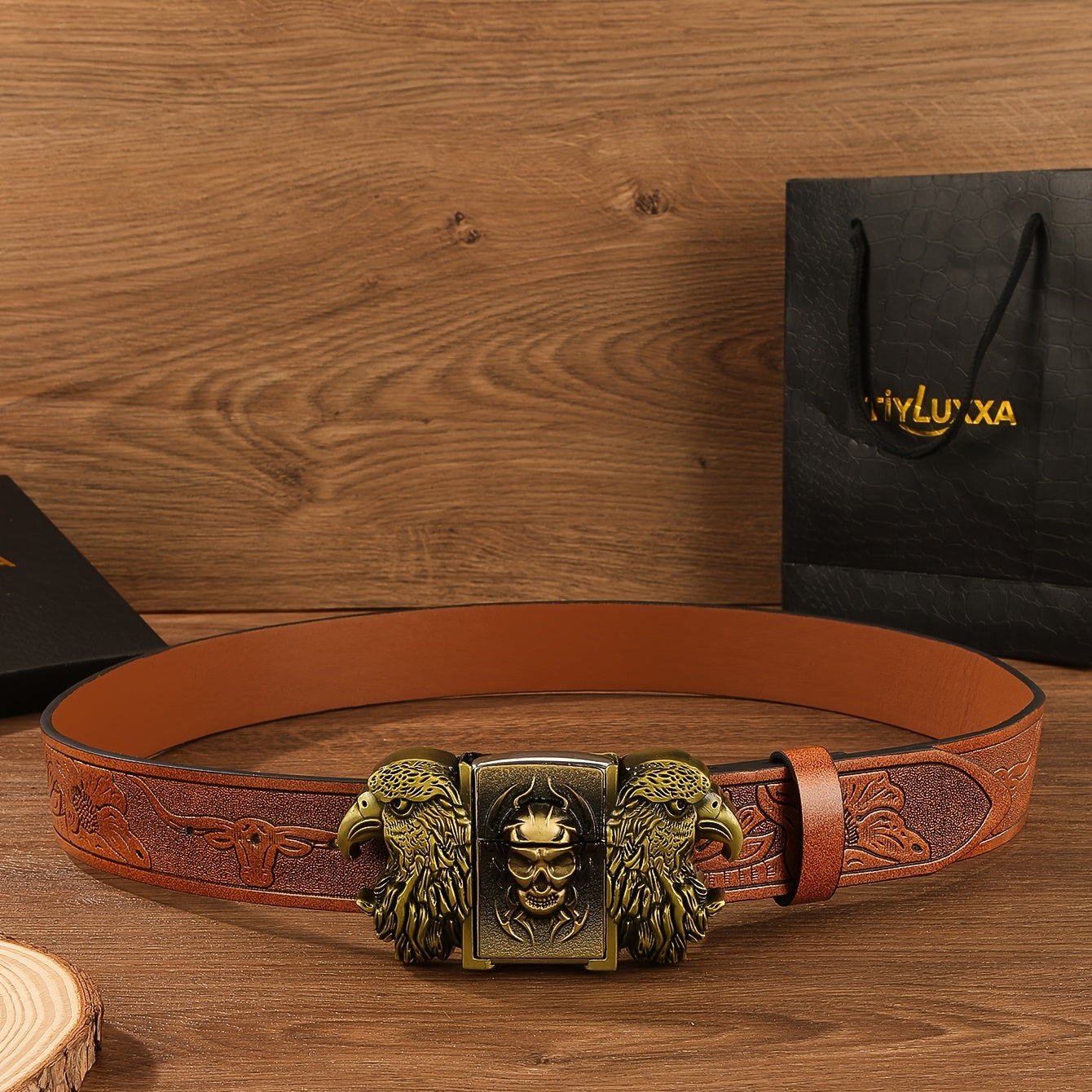 Men's Belt - Lighter for Detachable Western Cowboy Printed with Built-In Lighter - product detail view 26
