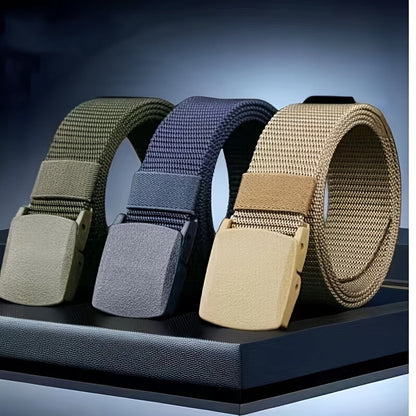 Men's Belt - Nylon for 3 Pack Adjustable Plastic Buckle, Lightweight Breathable - product detail view 21