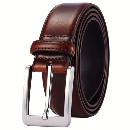 Men's Belt - Prong Buckle for Genuine Leather Jeans , Classic Work & Business Dress - product detail view 5