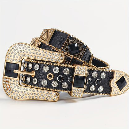 Women's Belt - Punk Rhinestone for | Rock & Roll Inlaid Crystal Waist | European American - product detail view 9