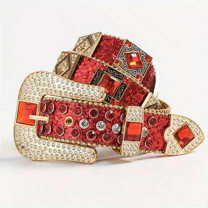 Women's Belt - Punk Rhinestone for | Rock & Roll Inlaid Crystal Waist | European American - product detail view 11