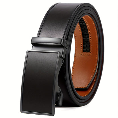 Men's Belt - Ratchet for 35mm Genuine Leather No-Hole Adjustable with Automatic Buckle - product detail view 24