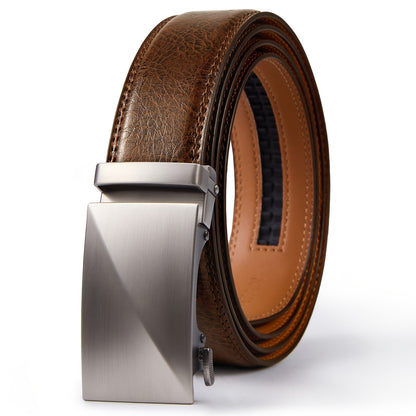 Men's Belt - Ratchet for 35mm Genuine Leather No-Hole Adjustable with Automatic Buckle - product detail view 34