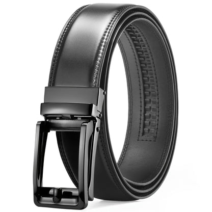 Men's Belt - Ratchet for Premium Leather Slide Automatic Click Buckle No-Hole - product detail view 23