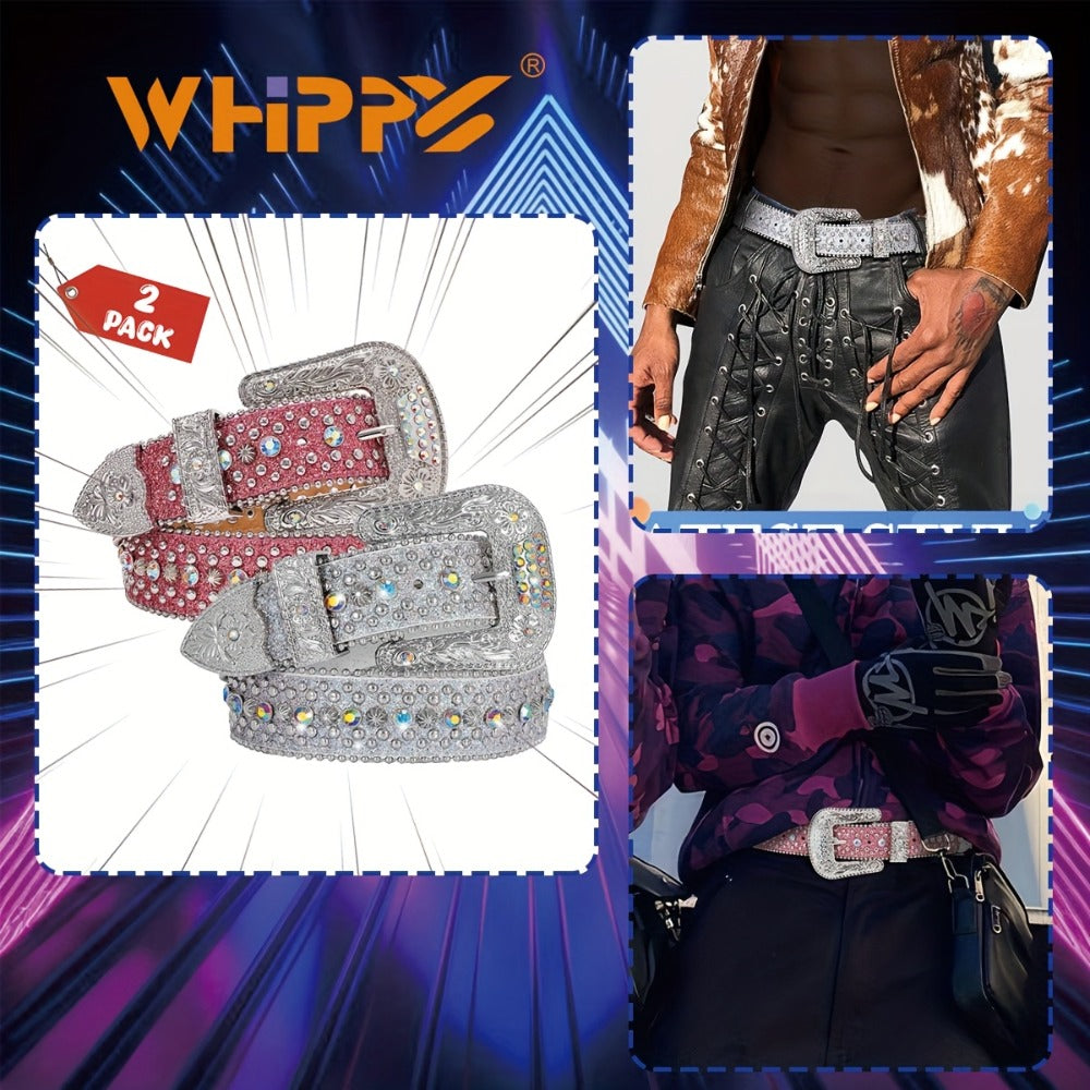 Men's Belt - Rhinestone Bling Waist Chain Body Chain for Women Sparkling Crystal Sequin - product detail view 5