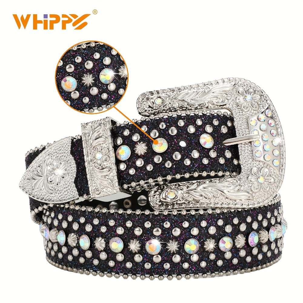 Men's Belt - Rhinestone Bling Waist Chain Body Chain for Women Sparkling Crystal Sequin - product detail view 19