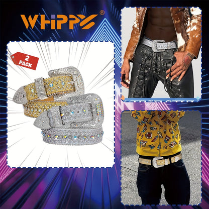 Men's Belt - Rhinestone Bling Waist Chain Body Chain for Women Sparkling Crystal Sequin - product detail view 35