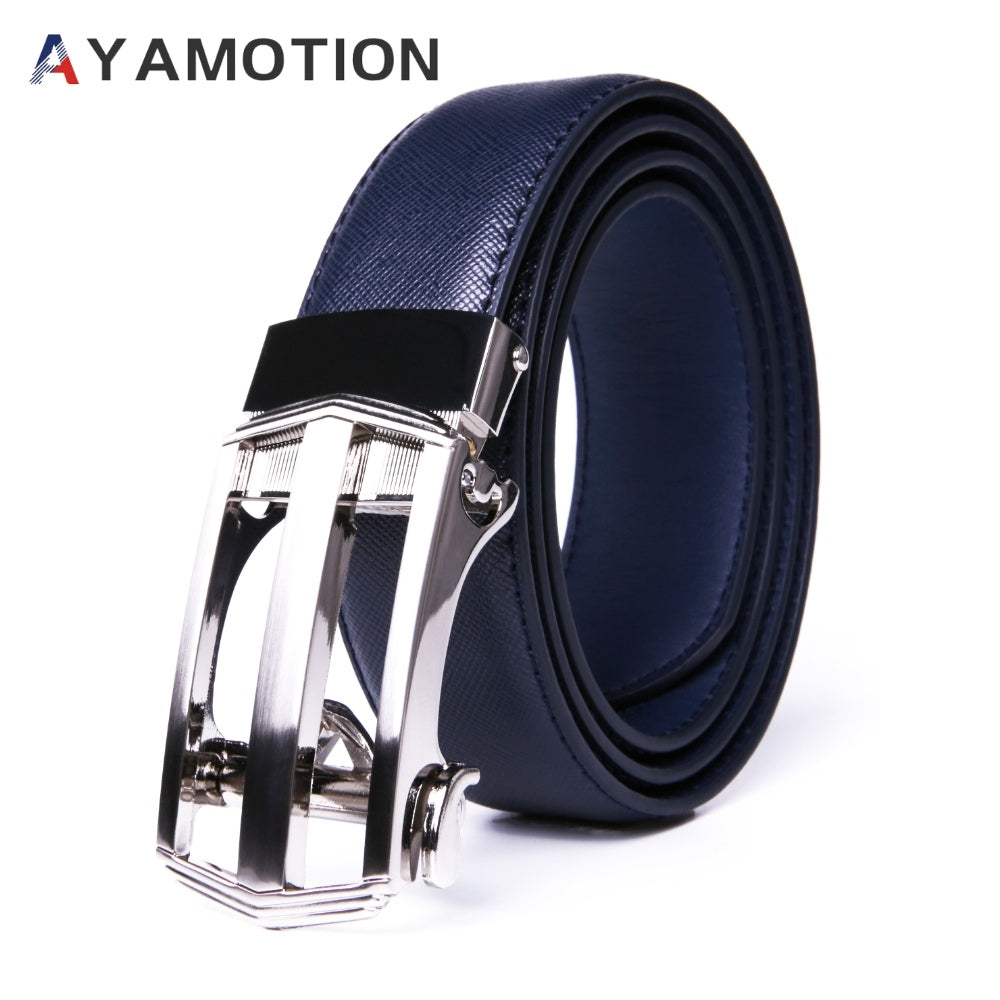 Men's Belt - 's Dress Bonded Leather Ratchet Automatic Buckle 1.3" Wide Brushed Nickel - product detail view 28
