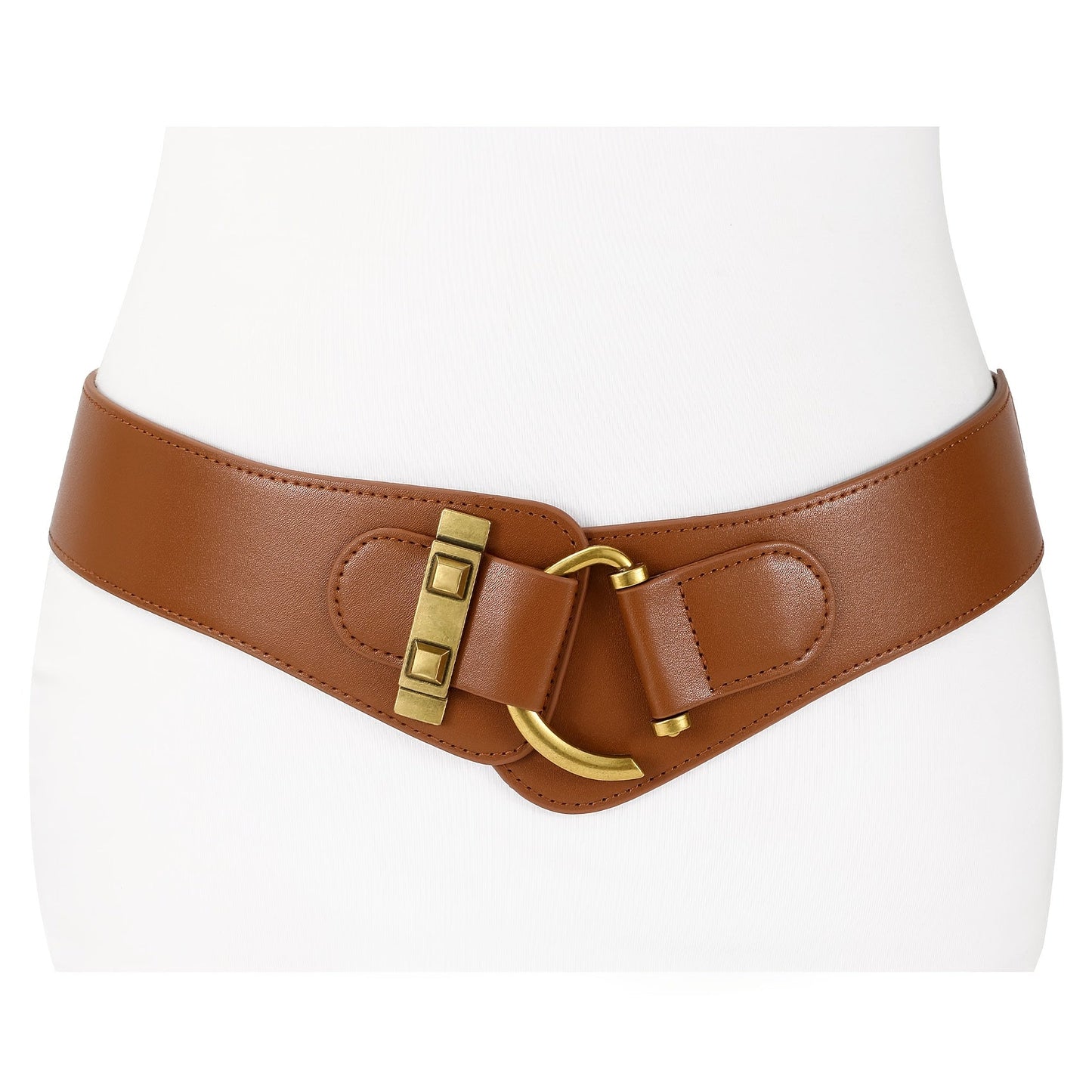 Women's Belt - 's Elastic Waist Retro Vintage Stretch Waistband for Dresses Skirts - product detail view 14