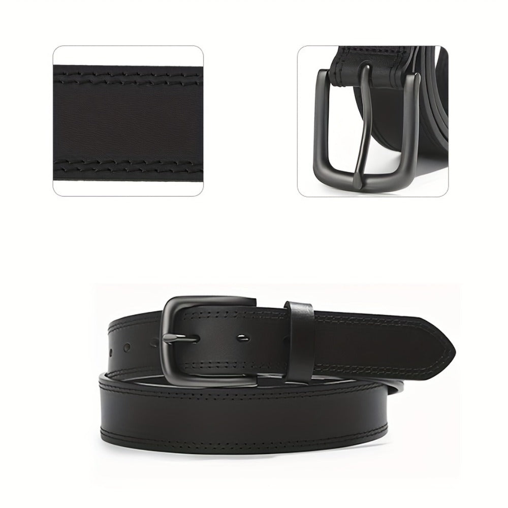 Men's Belt - 's Full Grain Leather Single & 2-Pack Bundle Classic Business Casual Dress - product detail view 20