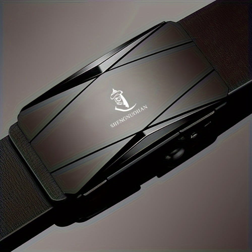 Men's Belt - 's Genuine Leather with Automatic Buckle Cowhide Dress for Formal Business - product detail view 6