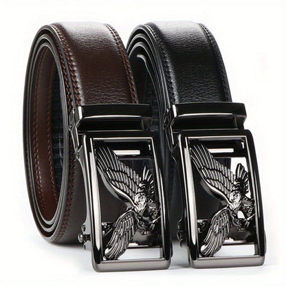 Men's Belt - 's Genuine Leather Set 2-Pack Automatic Ratchet Buckle, Adjustable 110 - product detail view 14