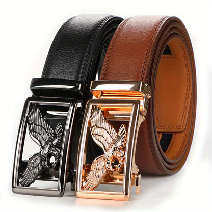 Men's Belt - 's Genuine Leather Set 2-Pack Automatic Ratchet Buckle, Adjustable 110 - product detail view 25