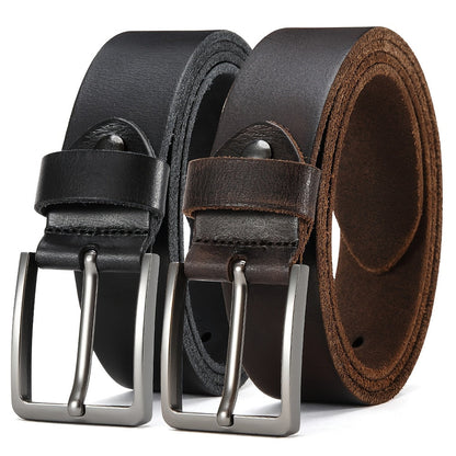 Men's Belt - 's Genuine Leather Set 2-Pack Alloy Pin Buckle, 4 Color Combos, Waist 30 - product detail view 24